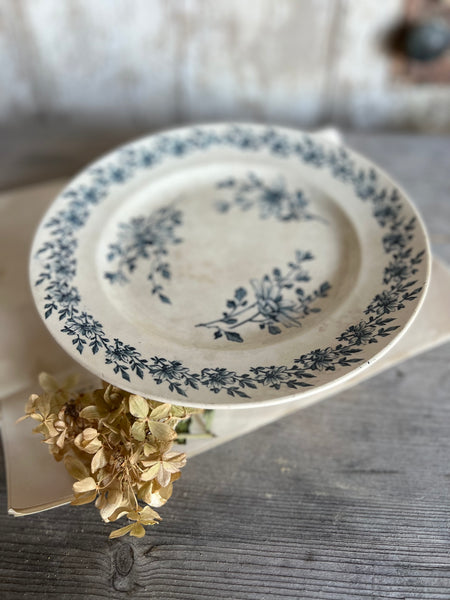 French Floral Transferware raised dish