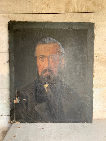 Vintage French Portrait on Canvas