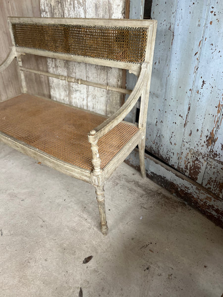 French Vintage Two Seater caned chair