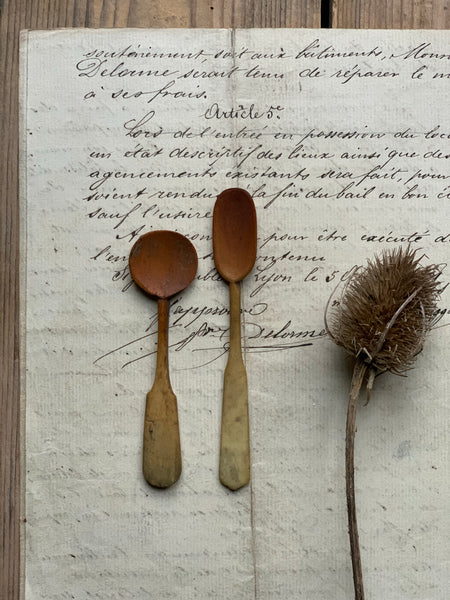 Pair of Vintage Bone Spoons