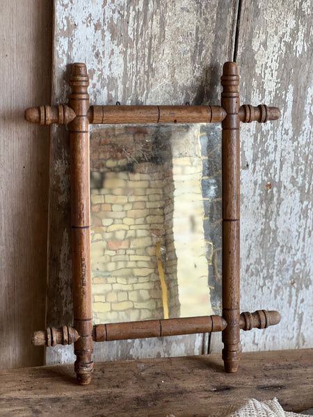 Small Vintage Bamboo Mirror
