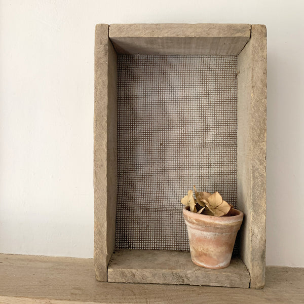 Vintage Wooden Seed Tray With Pot