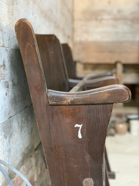 French Vintage Numbered Theatre Chairs