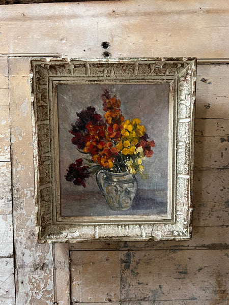 Framed Floral Oil Painting