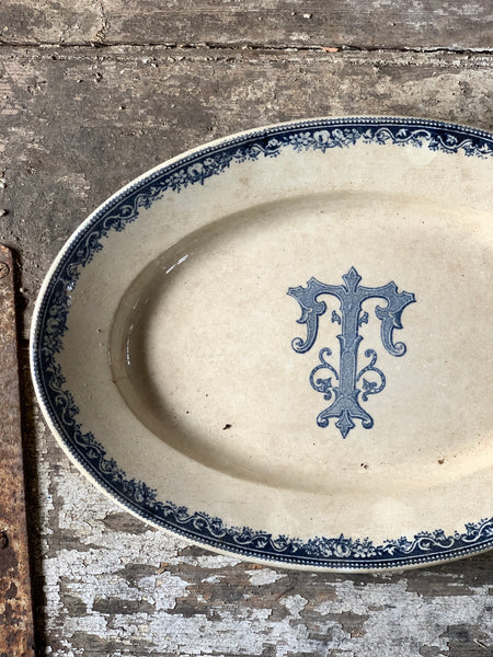 Vintage Monogrammed "T" Platter