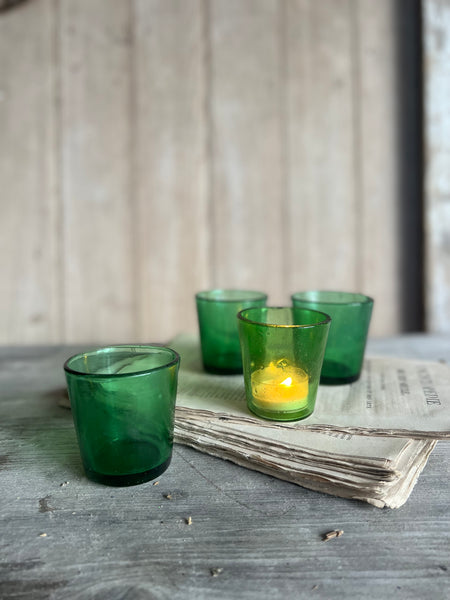 Green Vintage French Tealight Holders
