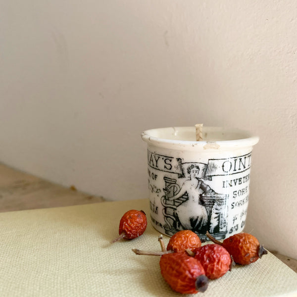 Vintage Holloway’s Ointment Pot Candle in Wild Fig