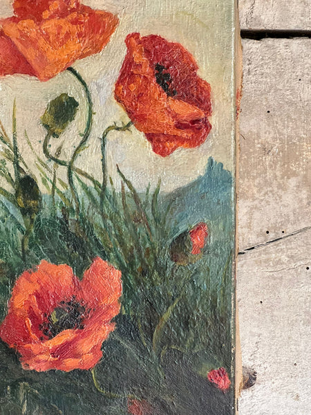 Small Vintage French Oil Painting on Canvas