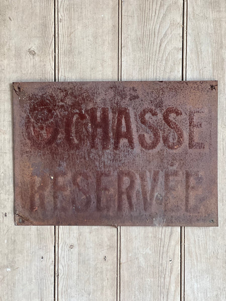 Metal French Rustic Hunting Wall Sign