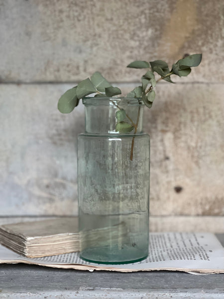 Small French Victorian Vintage Glass Vase