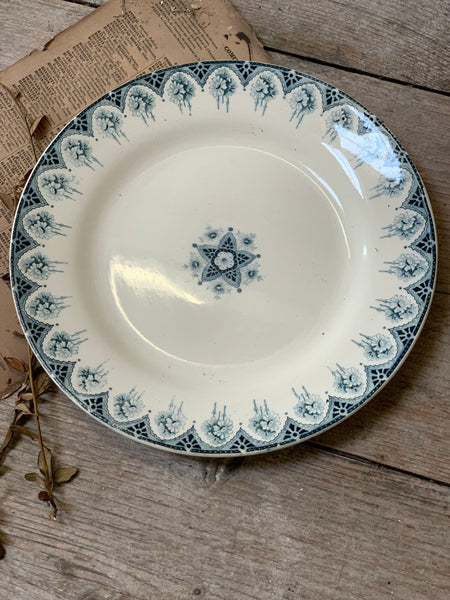 Antique French Terre De Fer Transferware Plate