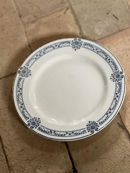 Vintage French Terre De Fer Transferware Plates