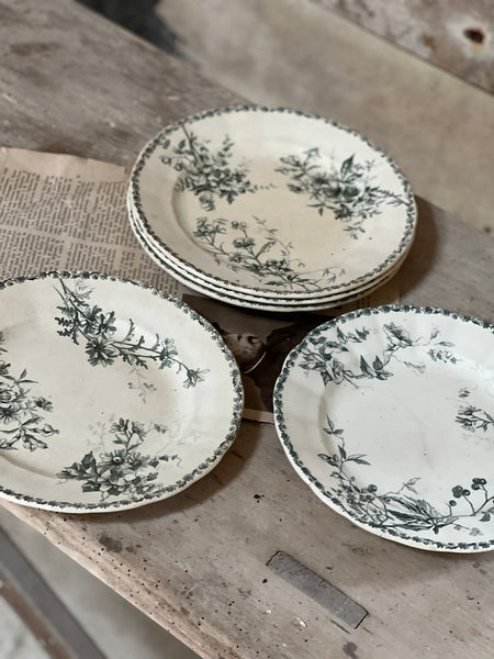 Vintage Transferware Terre de Fer Side Plates