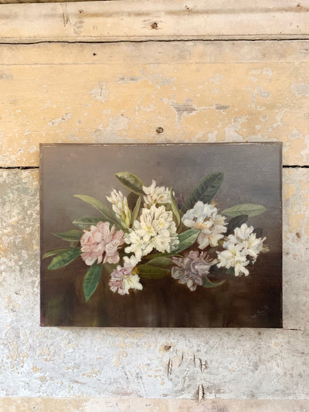 English Floral Painting On Canvas