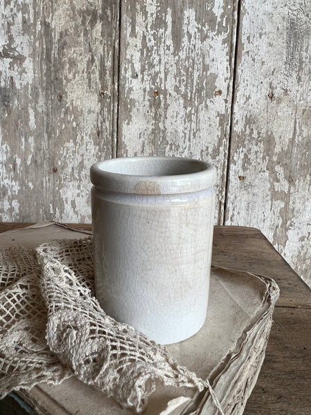 Antique Crazed Ironstone Pot