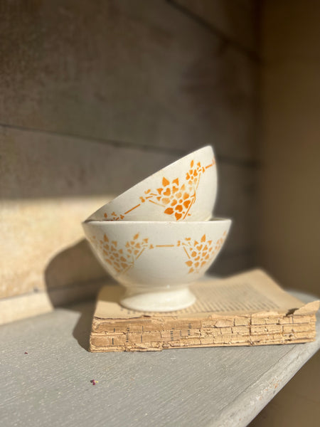 Yellow Vintage Cafe au Lait bowls