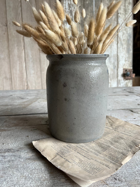 French Antique Blue Stoneware pot