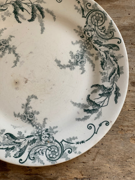 Antique French Terre De Fer Transferware Plate