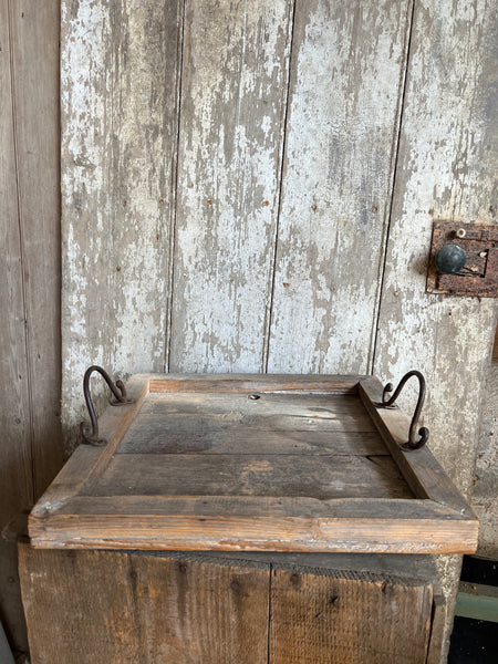 Vintage French Wooden Tray with handles