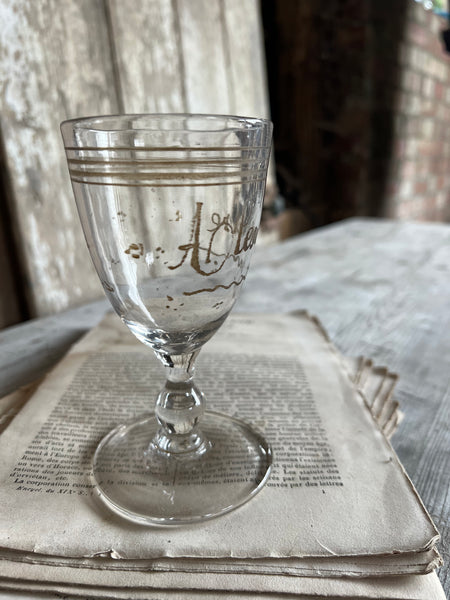 Antique French Etched Christening Cup