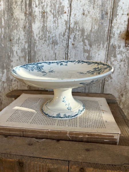 French Floral Transferware raised dish