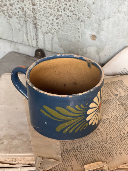 Floral Painted Rustic Cup