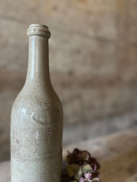 Crazed French Stoneware Bottle