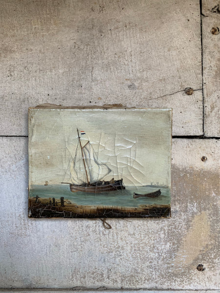 Gorgeous Small Boat Oil on Canvas