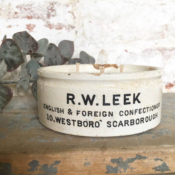 Vintage Large R W Leek Pot Candle in Earl Grey & Cucumber