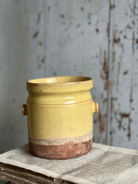 Antique Yellow Confiture Pot