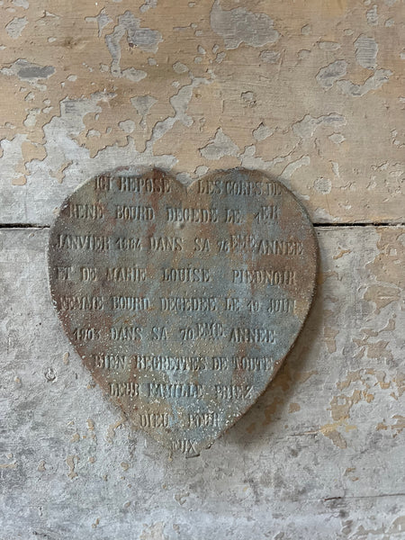 French Antique Memorial Heart