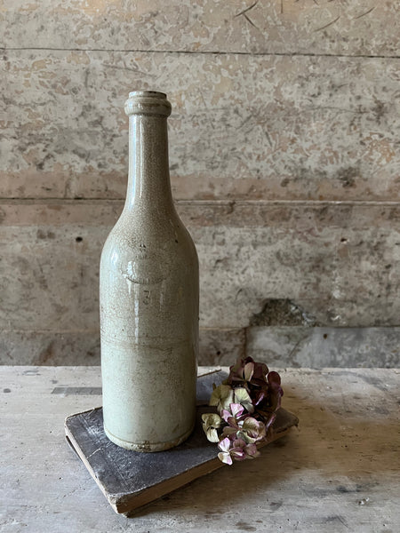 Crazed French Stoneware Bottle