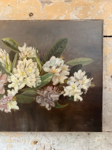 English Floral Painting On Canvas
