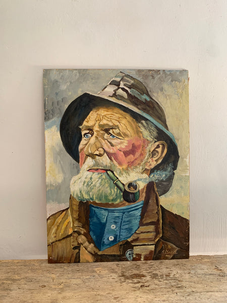 1978 French Fisherman Painting on Board