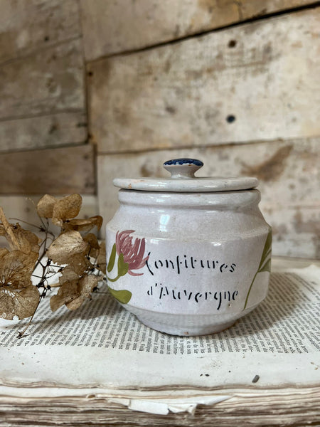 Lidded French Vintage Confitures Pot