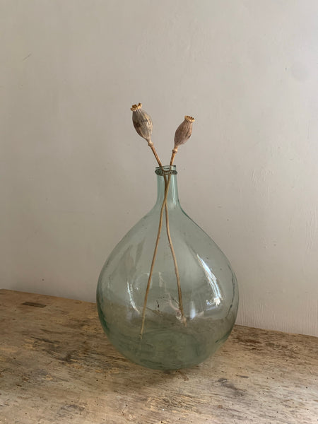 Large Vintage Green Glass Carboy