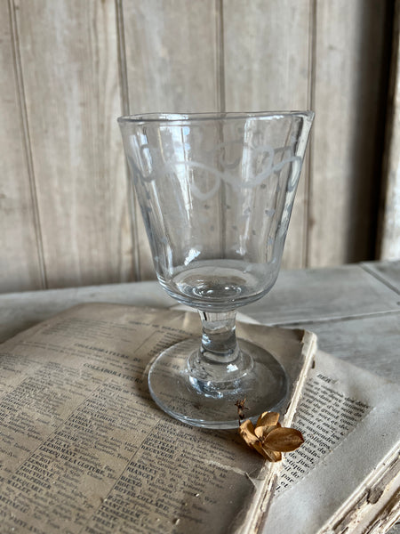 Vintage French Etched Glass Rummer