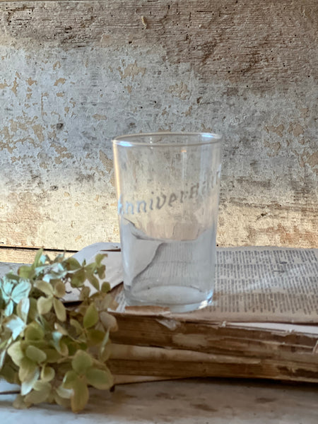 French Vintage Birthday Glass