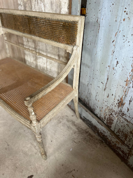 French Vintage Two Seater caned chair