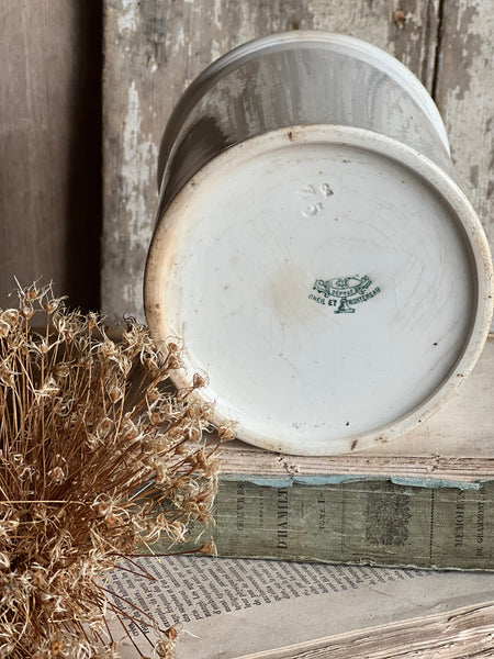 Huge French Creil Et Montereau Antique Pot