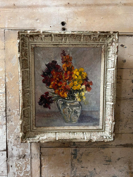Framed Floral Oil Painting