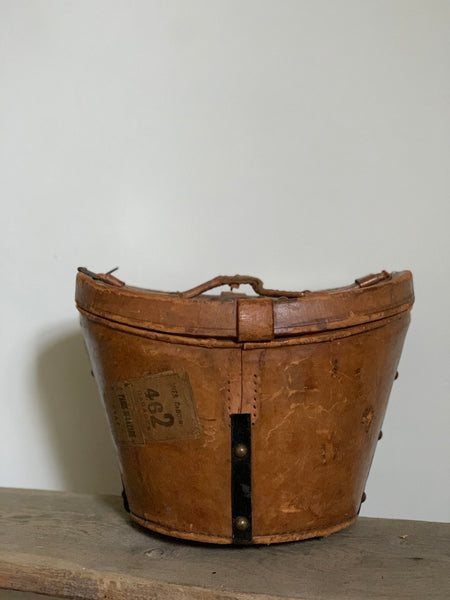 Beautiful Leather Top Hat Box and Top Hat