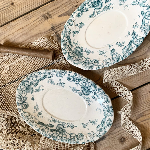Vintage Green Floral Small Platters
