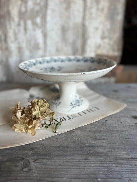 French Floral Transferware raised dish