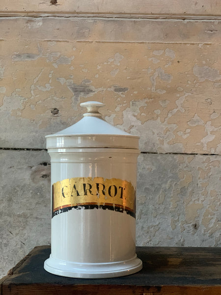 Vintage Carrot Jar with Original Label