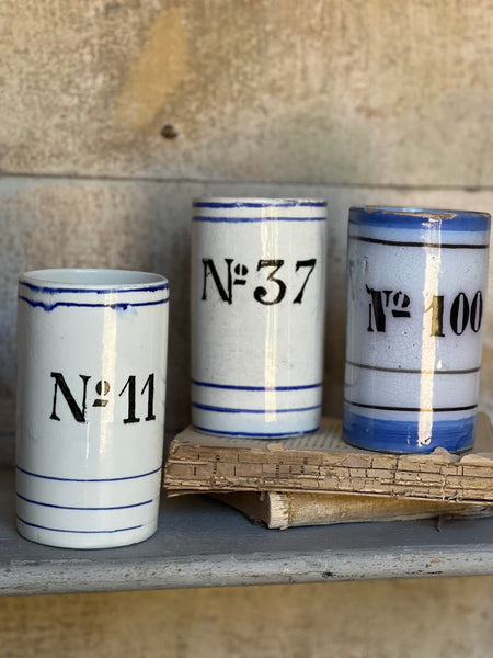 Antique Numbered Spongware Mugs