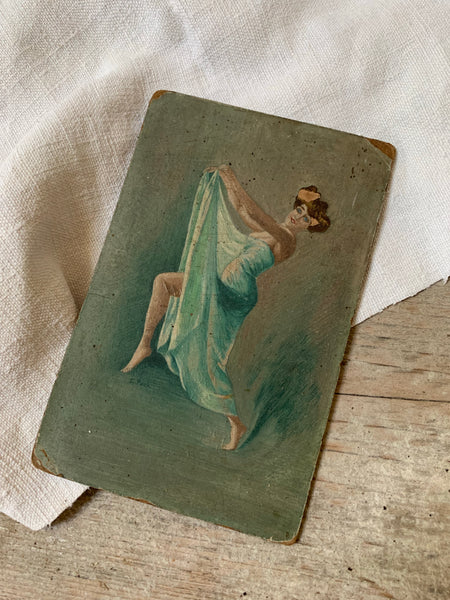 Lady in Blue Vintage Painting