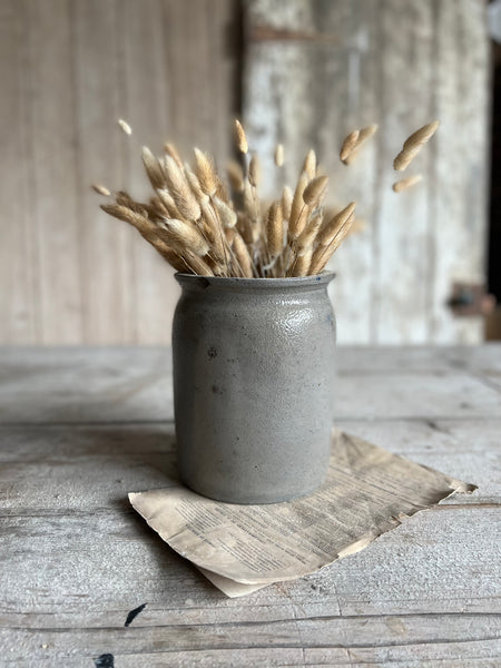 French Antique Blue Stoneware pot