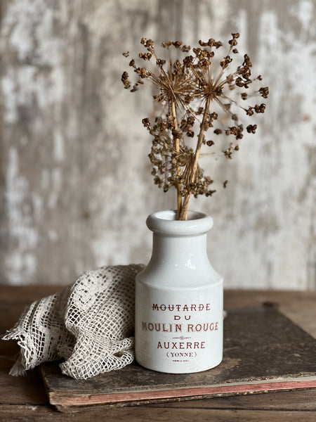 Vintage French Moulin Rouge Mustard Pot