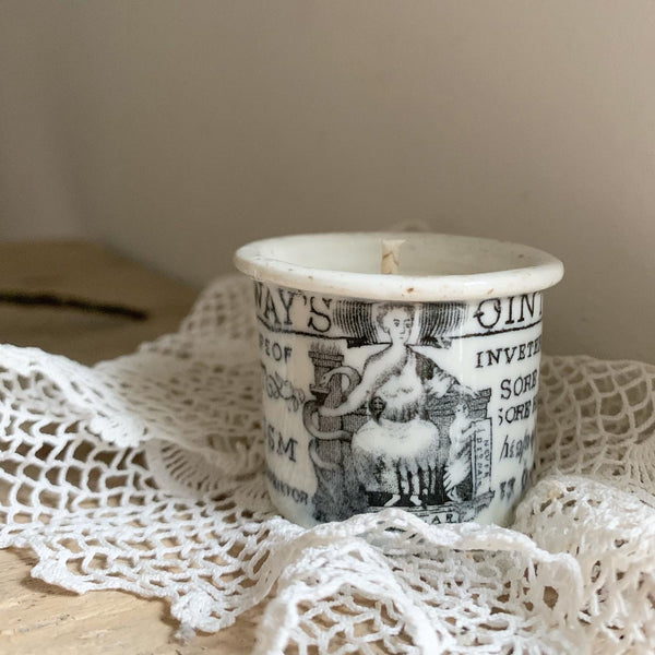 Vintage Holloway’s Ointment Pot Candle in Sea Salt & Woodsage